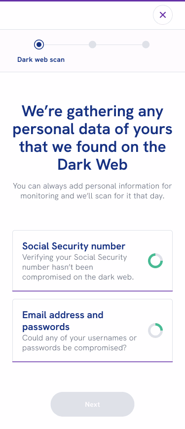 Survey intro screen